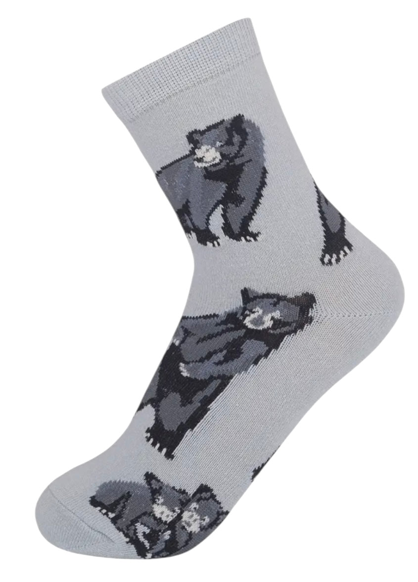 FUNATIC Brand Unisex Kids BLACK BEAR Socks Bears All Over Kids Age 7-10 - Novelty Socks And Slippers