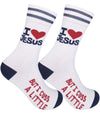 I LOVE JESUS BUT I CUSS A LITTLE Adult Unisex Socks FUNATIC Brand - Novelty Socks And Slippers