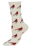 MeMoi Brand Ladies RED CARDINAL BIRD Socks - Novelty Socks And Slippers