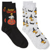PEANUTS Men’s HALLOWEEN 2 Pair Of Socks ‘GREAT PUMPKIN’ - Novelty Socks And Slippers