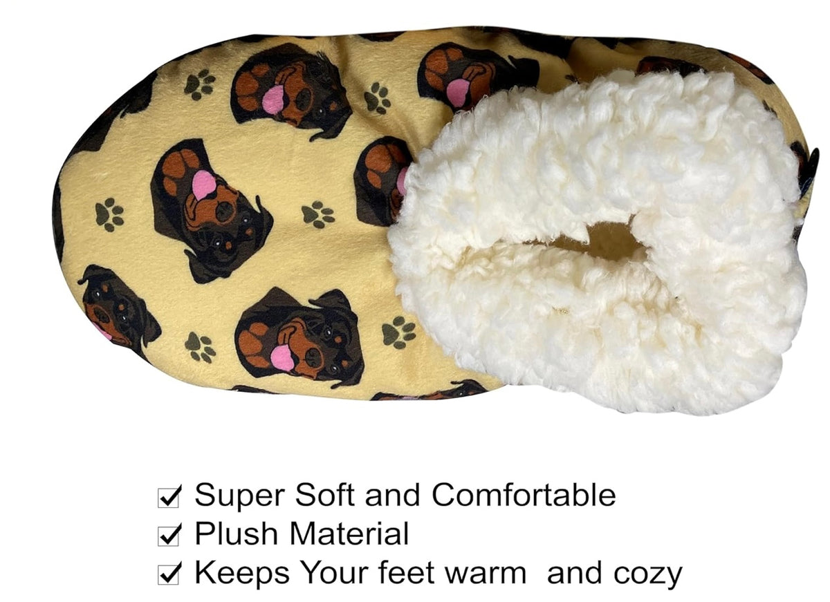 COMFIES BRAND Ladies ROTTWEILER DOG Non-Skid Slippers - Novelty Socks And Slippers