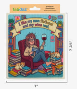 ROMANCE BOOK LOVER Set Of 3 Swedish Dishcloths ‘I Like My Men Fictional & My Wine Real’