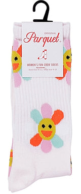 PARQUET Brand Ladies FLOWERS & MUSHROOM Athletic Crew Socks (CHOOSE PATTERN) - Novelty Socks for Less