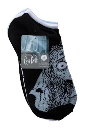 Tim Burton’s CORPSE BRIDE Ladies 5 Pair of No Show Socks ‘YOU MAY KISS THE BRIDE’ - Novelty Socks And Slippers