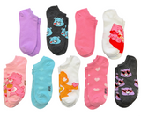 CARE BEARS Ladies 9 Pair Of VALENTINES DAY Low Show Socks With HEARTS - Novelty Socks And Slippers