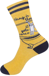 FUNATIC Brand Unisex CAT Socks HANG IN THERE IT GETS WORSE’ - Novelty Socks And Slippers