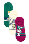 PEANUTS Ladies 3 Pair Of No Show Liner Socks Charlie Brown, Snoopy