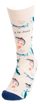 PARQUET Brand Men’s FISHING Socks ‘KEEPING IT REEL’ - Novelty Socks for Less