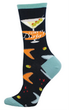 SOCKSMITH Brand Ladies MARTINI DRINK Socks ‘I LIKE IT DIRTY’ - Novelty Socks And Slippers