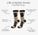 BLACK PUG Dog Adult Unisex Socks By E&S Pets Choose Style