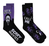 SCREAM The Movie Men’s 2 Pair Of Halloween Socks ‘Let’s Watch Scary Movies’