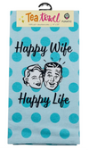 FUNATIC Brand HAPPY WIFE HAPPY LIFE Kitchen Tea Towel - Novelty Socks And Slippers