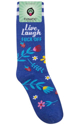 LIVE LAUGH FUCK OFF Adult Unisex Socks FUNATIC Brand - Novelty Socks And Slippers