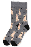 PARQUET BRAND MEN’S GOLDEN RETRIEVER DOG SOCKS (CHOOSE COLOR) - Novelty Socks And Slippers