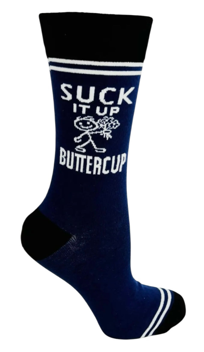 HEY NOW Brand By Fabdaz Unisex SUCK IT UP BUTTERCUP Socks - Novelty Socks And Slippers