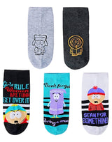 SOUTH PARK LADIES 5 PAIR OF NO SHOW SOCKS TOWLIE ‘GIRLS RULE WOMEN ARE FUNNY GET OVER IT’ - Novelty Socks for Less