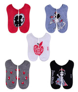 DISNEY SNOW WHITE Ladies 5 Pair of No Show Socks POISON APPLE ‘JUST ONE BITE’ - Novelty Socks And Slippers