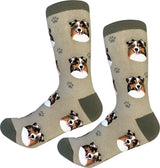 AUSTRALIAN SHEPHERD Dog Adult Unisex Socks By E&S Pets Choose Style