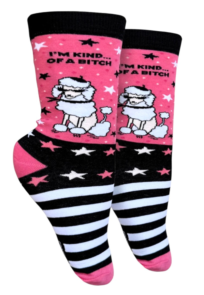 GROOVY THINGS Co. Brand Ladies I’M KIND… OF A BITCH Socks - Novelty Socks And Slippers