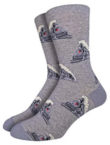 GOOD LUCK SOCK Brand Men’s STEAM TRAIN Socks - Novelty Socks And Slippers
