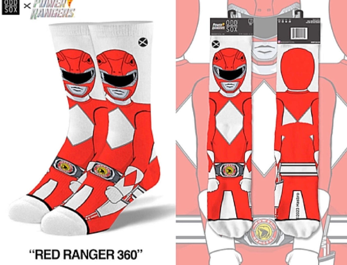 POWER RANGERS Men’s Crew Socks ODD SOX Brand (Choose Ranger)