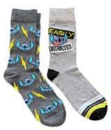 DISNEY STITCH Men’s 2 Pair Of Socks ‘EASILY DISTRACTED’ - Novelty Socks And Slippers