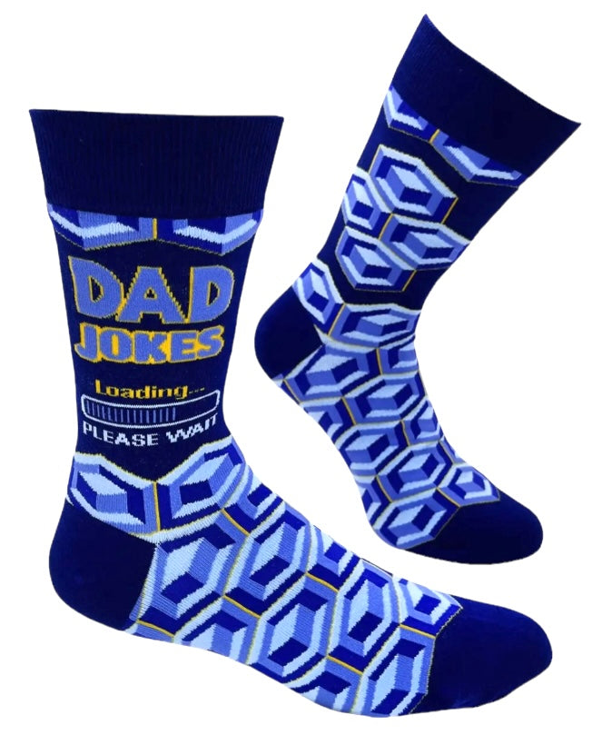 FABDAZ Brand Men’s DAD JOKES LOADING….. PLEASE WAIT Socks - Novelty Socks And Slippers