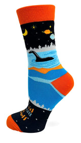 FABDAZ Brand Ladies WE DON’T BELIEVE IN HUMANS Socks LOCHNESS MONSTER, BIG FOOT - Novelty Socks And Slippers