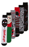 HORROR ICONS MEN’S 6 PAIR OF HALLOWEEN SOCKS GIFT SET FREDDY & JASON BIOWORLD BRAND
