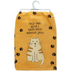 Primitives By Kathy MY CAT AND I TALK SHIT ABOUT YOU Kitchen Tea Towel - Novelty Socks And Slippers