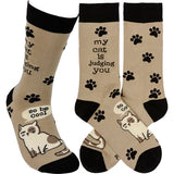 MY CAT IS JUDGING YOU SO BE COOL Unisex Adult Socks PRIMITIVES BY KATHY