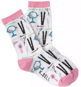 HAIR SYLIST Ladies BEAUTICIAN Crew Socks K. BELL Brand