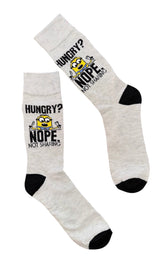DESPICABLE ME Men’s Minions Socks ‘HUNGRY? NOPE NOT SHARING’ - Novelty Socks And Slippers