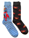 DC COMICS SUPERMAN Men's 2 Pair Of Socks 'POW' - Novelty Socks And Slippers