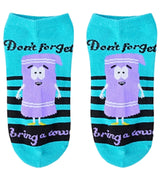 SOUTH PARK LADIES 5 PAIR OF NO SHOW SOCKS TOWLIE ‘GIRLS RULE WOMEN ARE FUNNY GET OVER IT’ - Novelty Socks for Less