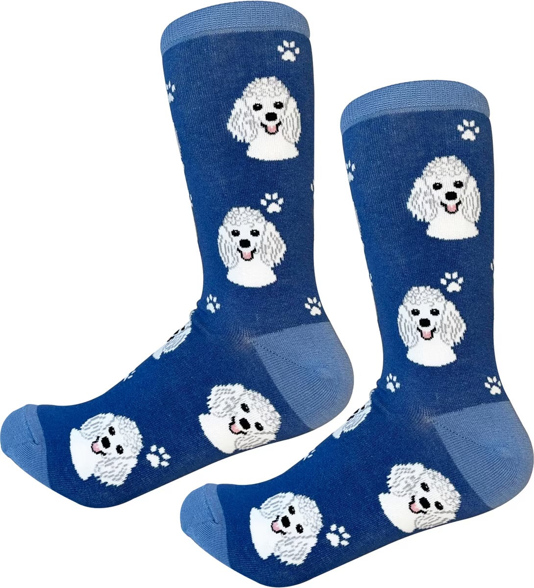 WHITE POODLE Dog Adult Unisex Socks By E&S Pets Choose Style