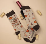 AS LONG AS WE HAVE WINE, HOLIDAYS WILL BE FINE Adult Unisex Socks PRIMITIVES BY KATHY