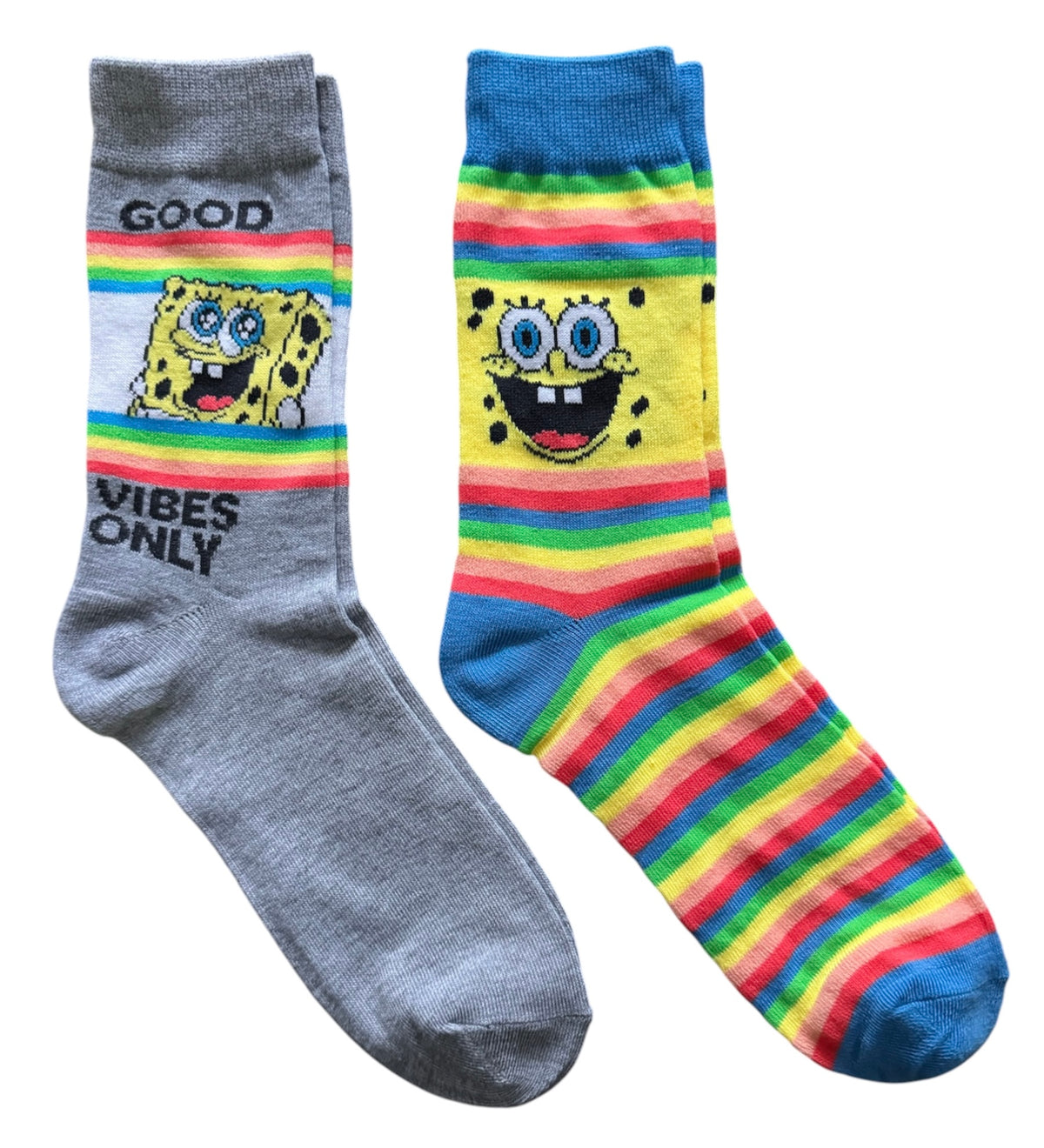 SPONGEBOB SQUAREPANTS Men’s 2 Pair Of Socks GOOD VIBES ONLY