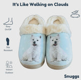 SNUGGS Memory Foam WESTIE Dog Non Slip Slippers By E&S Pets (Choose Size) - Novelty Socks And Slippers