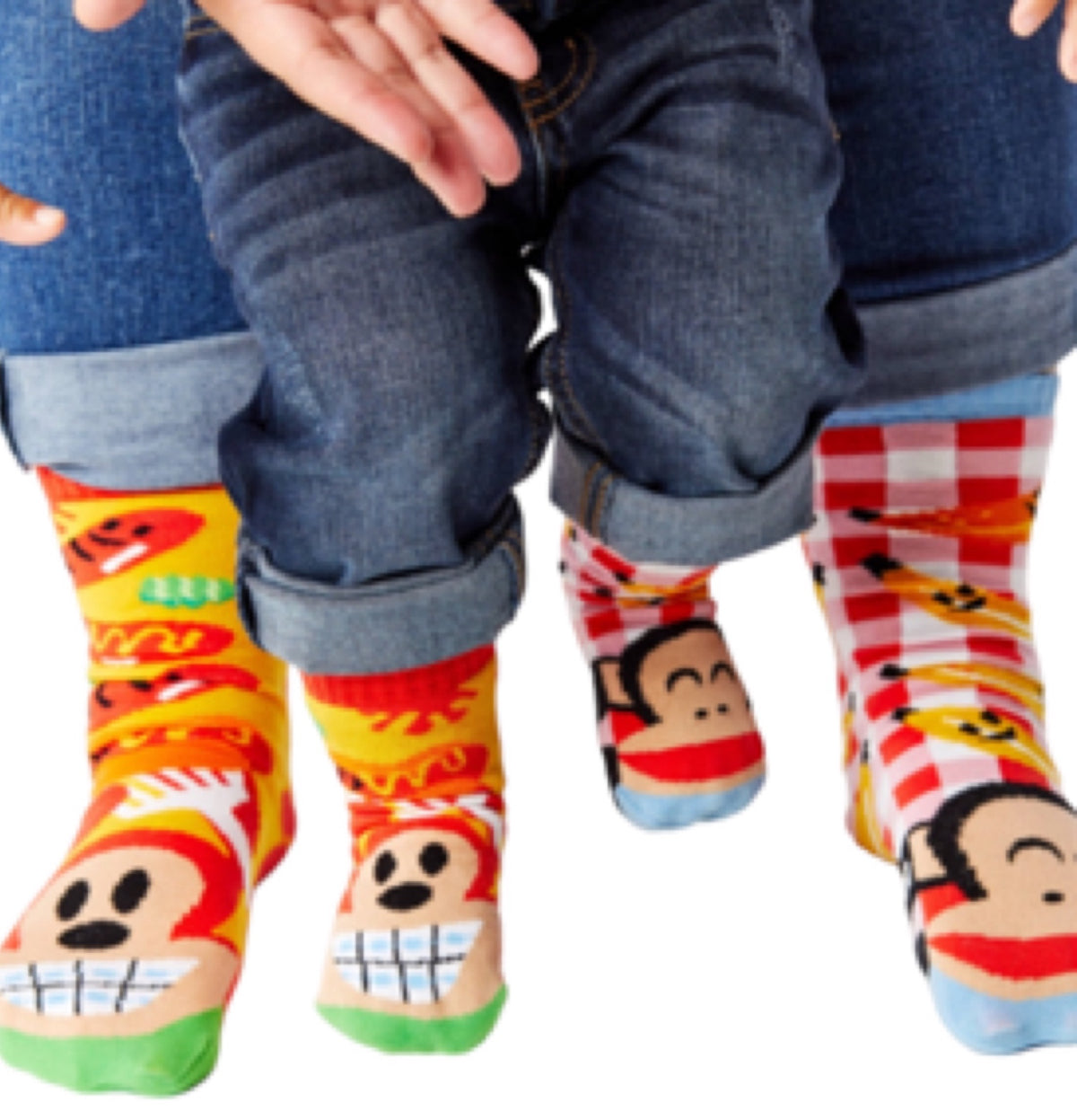 PALS SOCKS Brand Unisex JULIUS & BOB MISMATCHED GRIPPER BOTTOM SOCKS (CHOOSE SIZE) BY PAUL FRANK - Novelty Socks for Less