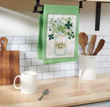 PRIMITIVES BY KATHY ST. PATRICKS DAY SHAMROCKS Kitchen Tea Towel ‘LUCKY US’ - Novelty Socks And Slippers
