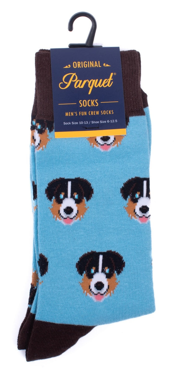 PARQUET Brand Men’s AUSTRALIAN SHEPHERD Dog Socks - Novelty Socks And Slippers