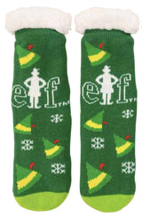 ELF The Movie Ladies CHRISTMAS Sherpa Lined Gripper Bottom Slipper Socks - Novelty Socks And Slippers