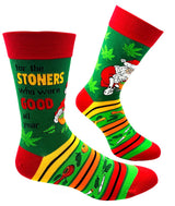 FABDAZ Brand Men’s CHRISTMAS MARIJUANA Socks ‘FOR THE STONERS WHO WERE GOOD ALL YEAR’ - Novelty Socks And Slippers