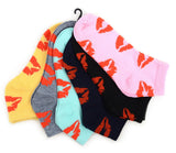 NOLLIA Brand Ladies VALENTINES DAY 6 Pair Of Low Cut Socks LIPS/KISSES - Novelty Socks And Slippers