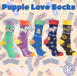 SANTA CLAUS PUP Ladies Knee High Socks PUPPIE LOVE BY SOCKS N SOCKS Brand