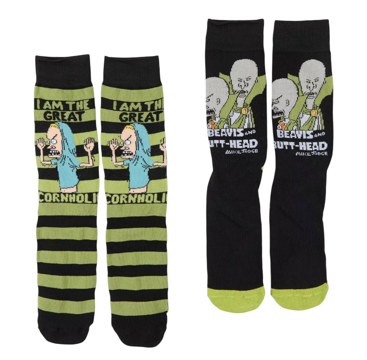 BEAVIS And BUTT-HEAD Men’s 2 Pair Of Halloween Socks ‘I AM THE GREAT CORNHOLIO’