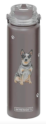 Dog & Cat Stainless Steel 24 Oz. Water Bottle By E&S Pets (Choose Breed) - Novelty Socks And Slippers