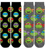 TEENAGE MUTANT NINJA TURTLES Unisex 2 Pair Of Socks ODD SOX Brand - Novelty Socks And Slippers