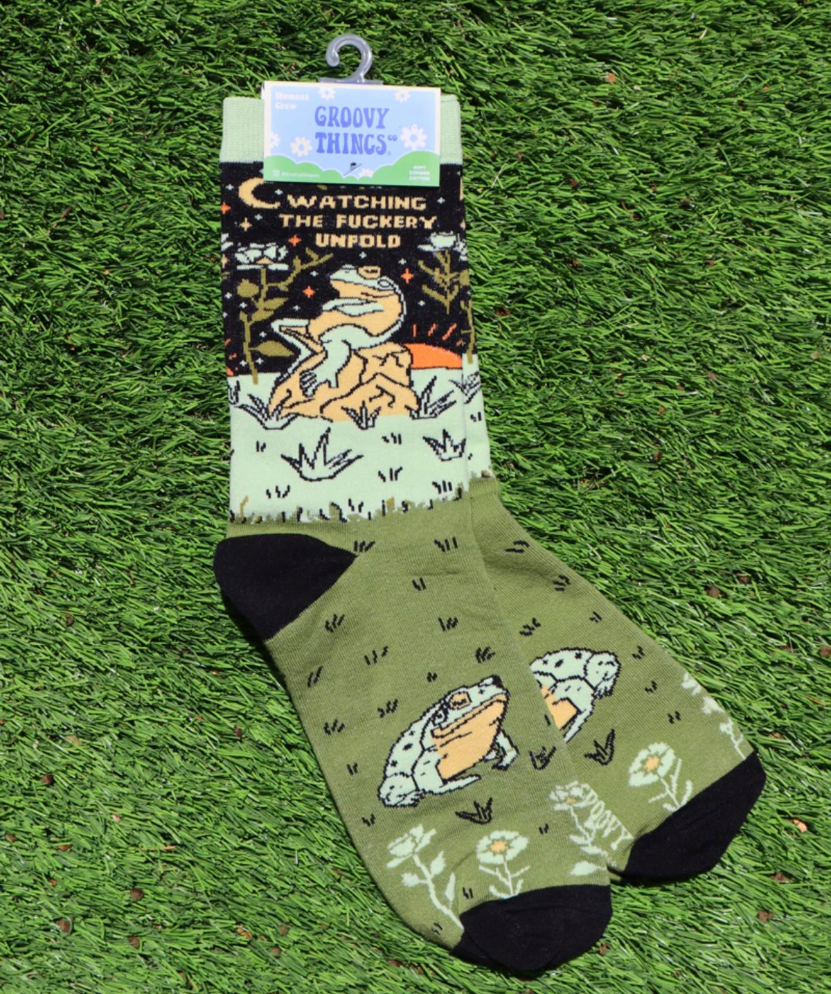 GROOVY THINGS Brand Ladies WATCHING THE FUCKERY UNFOLD Socks - Novelty Socks And Slippers